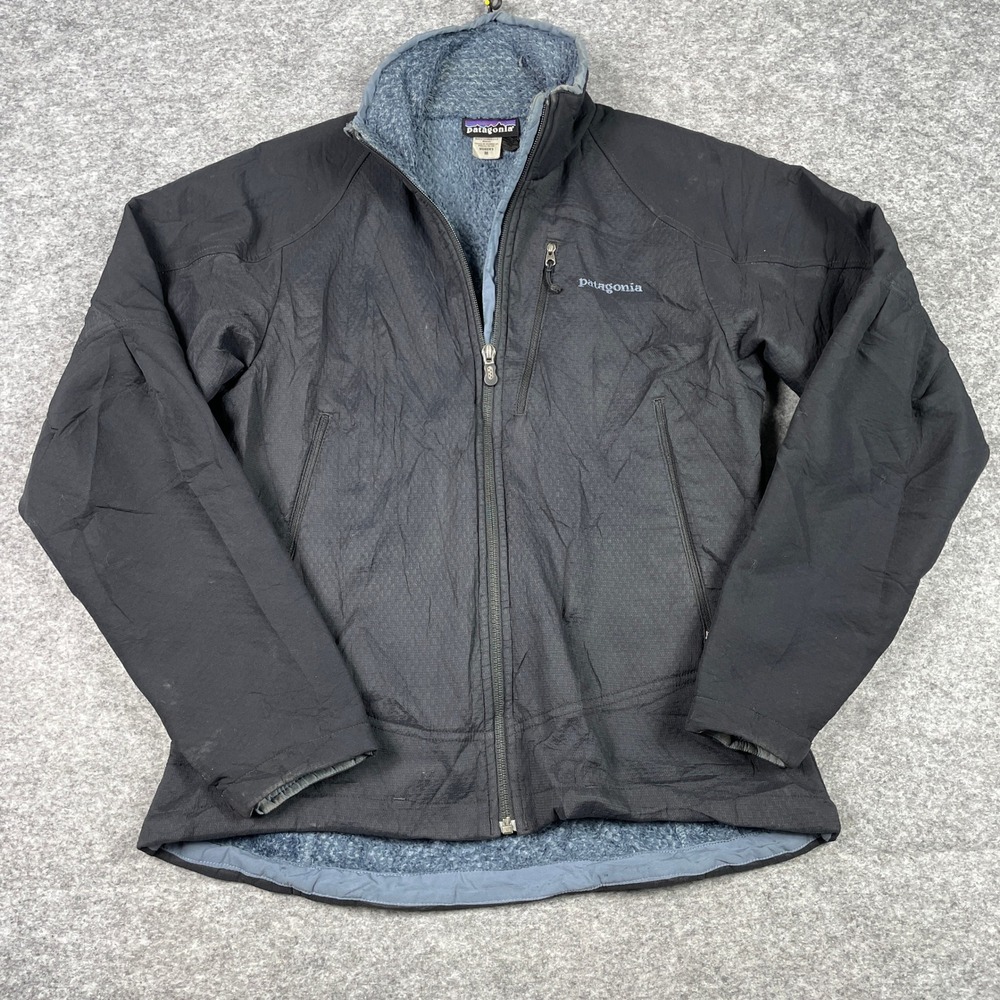 Patagonia Jacket Womens M Black Regulator Fleece Lined Full Zip Softshell Pocket
